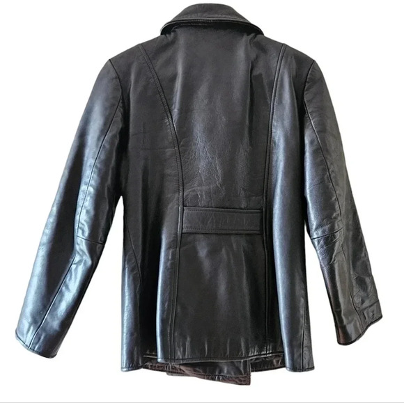 Rudsak Vintage Women's Double Breasted Moto Leather Biker Jacket Black Small. - Picture 4 of 16